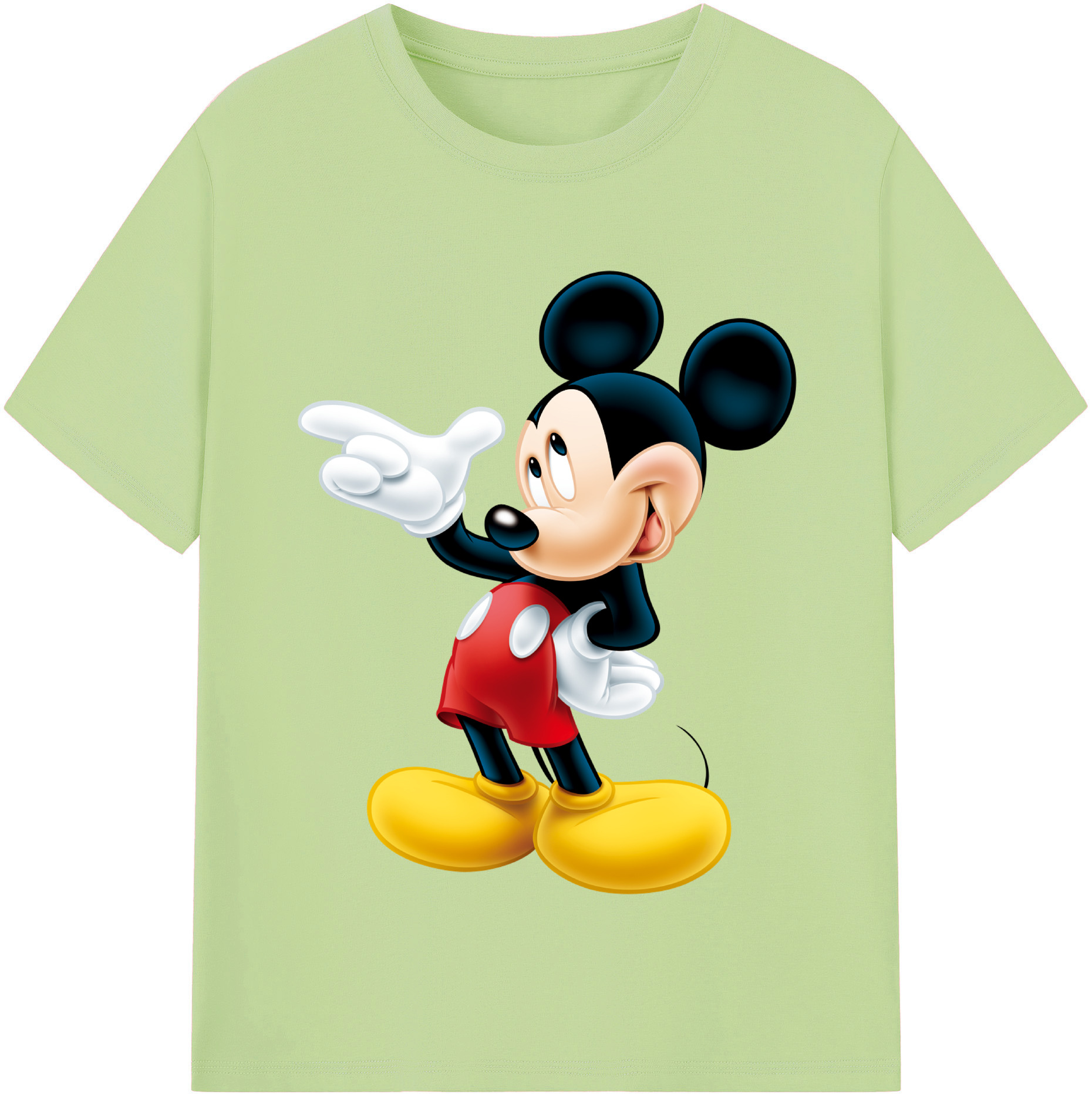 （画像用） ミッキーマウス Mickey Mouse 綿100％半袖Tシャツ（フロントプリント）